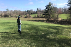 woman standing in field at Corliss HIll Road, Haverhill