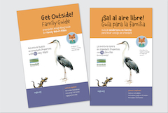 colorful covers of Get Outside Family Guide in English, Span