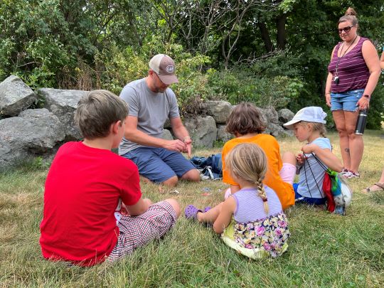 Children learn about seeds, nuts and berries at Cox Reservat
